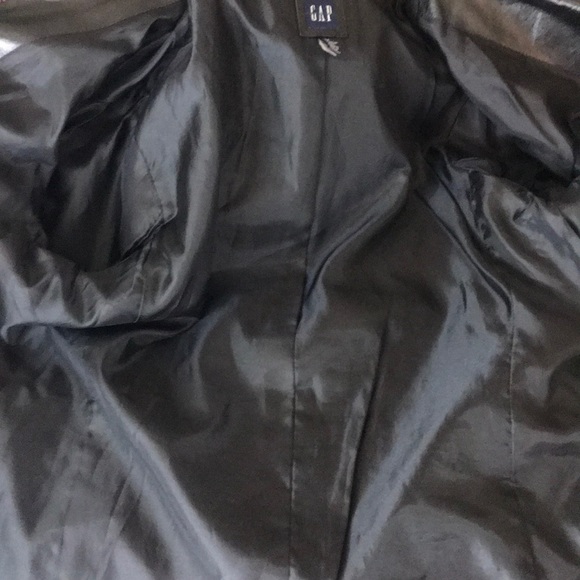 GAP Black Leather 4-Button Blazer Size M - Picture 7 of 8
